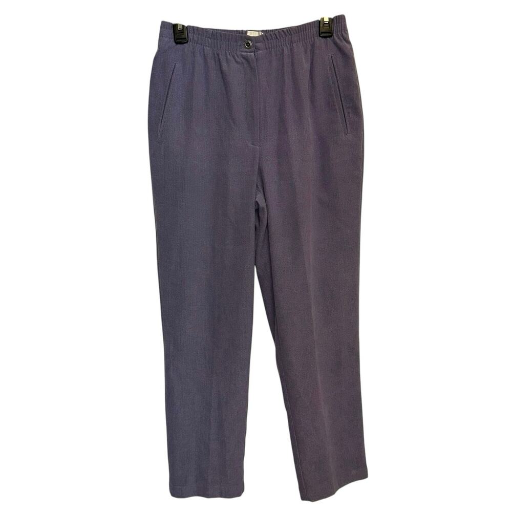 Vintage Koret Pants 8 Petite Purple High Rise Tapered Elastic Waist Career